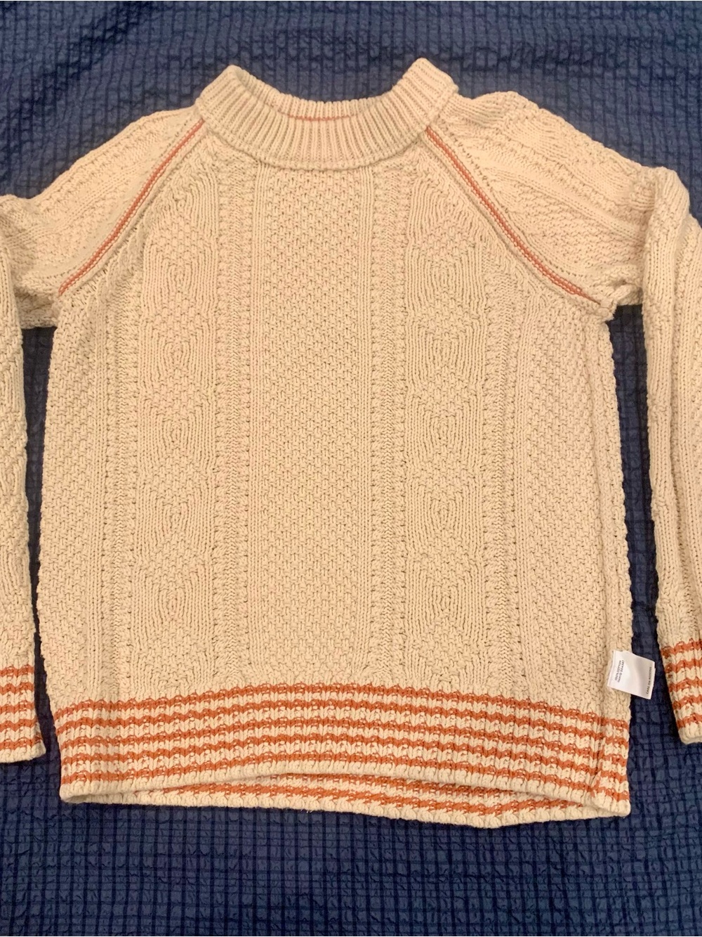 L.L.Bean Signature Cotton Fisherman Sweater Cable Knit size L Women’s - Picture 12 of 14